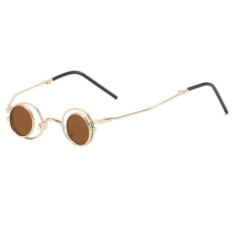 Dame Moderne runde solbriller med elegant metallramme Luvikno