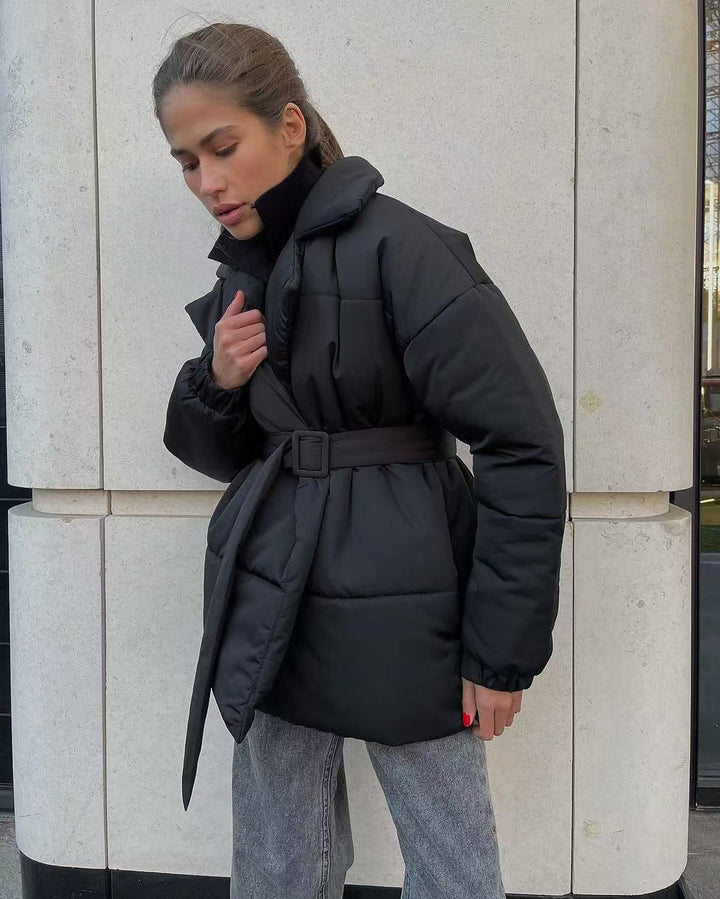 Luvik | Midje Bomull V-hals Puffer Jakke