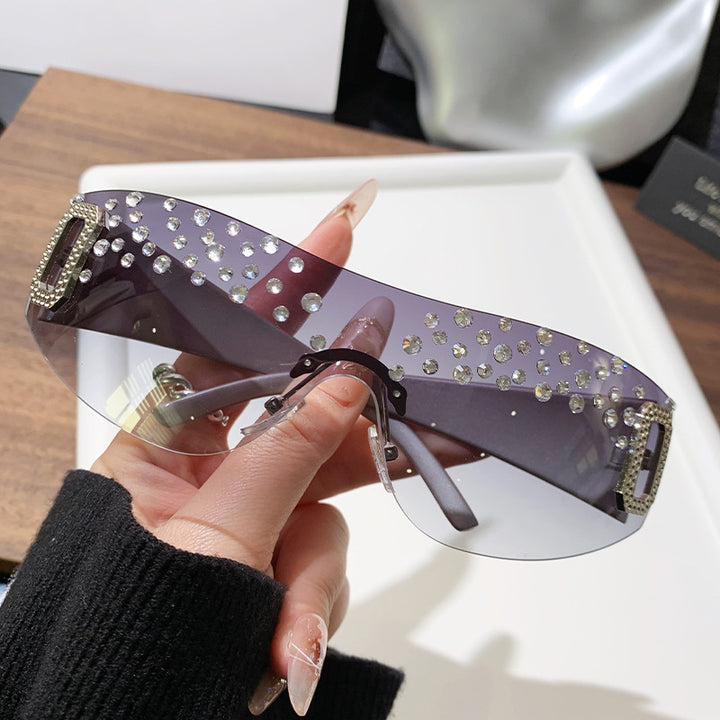 Dame Glamourøse solbriller med glitrende detaljer Luvikno