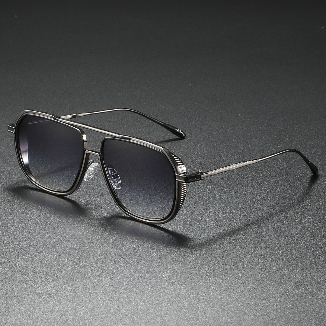 Dame Elegant solbrille med kantet metallramme Luvikno
