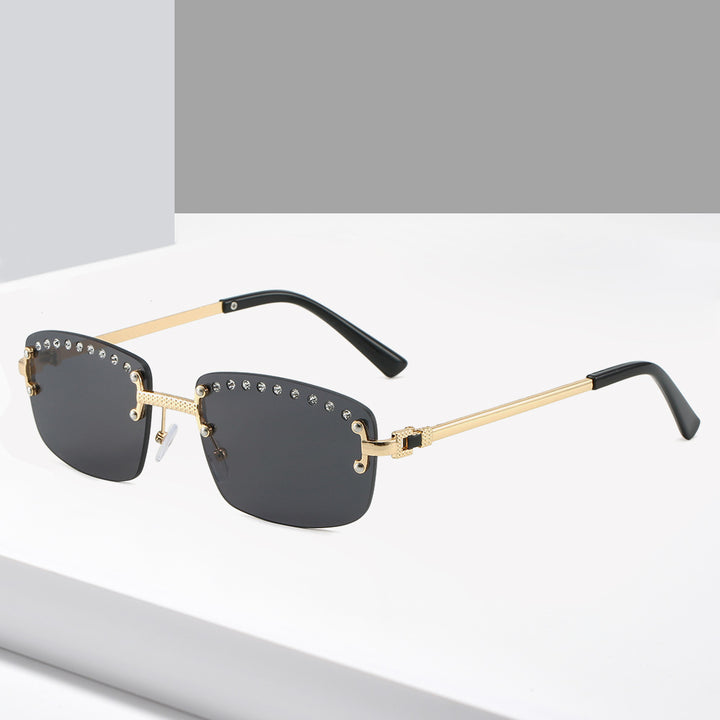 Dame elegant solbrille med glitrende krystallakenter Luvikno