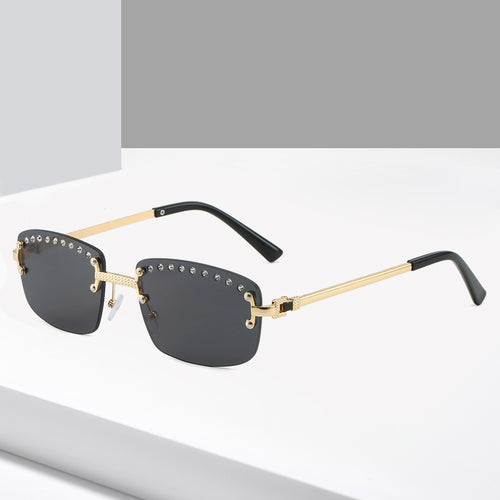Dame elegant solbrille med glitrende krystallakenter Luvikno