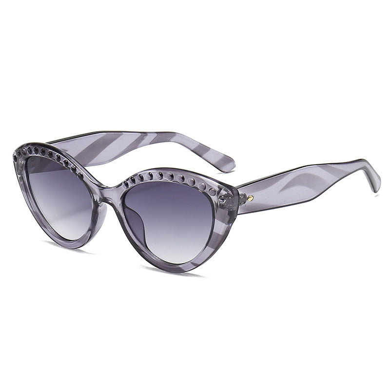 Dame Cat-Eye solbriller med glitrende detaljer Luvikno
