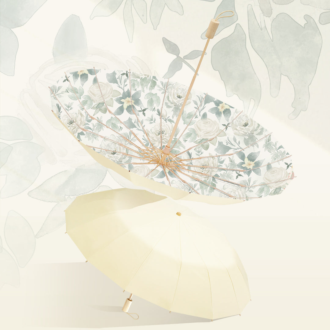 Dame elegant blomster-paraply Luvikno