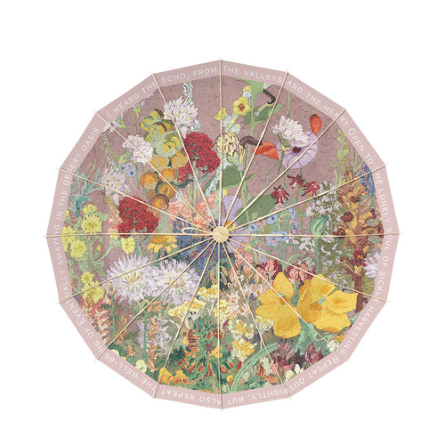 Dame elegant folder paraply med blomsterdesign Luvikno