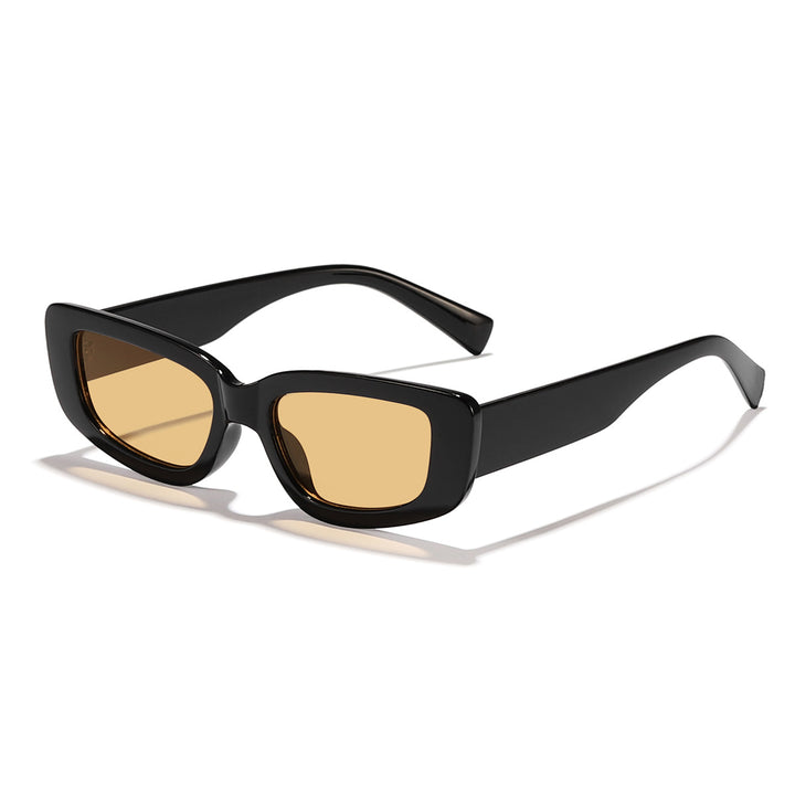 Damer moteriktig Cat-Eye solbrille med bred plastikkramme og UV-beskyttelse Luvikno