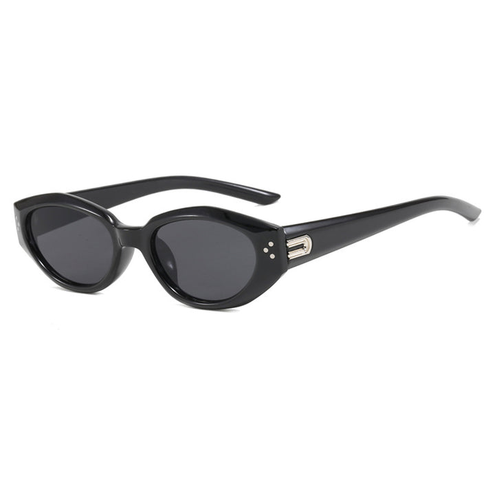 Dame Cat-Eye solbriller med elegant plastisk ramme Luvikno
