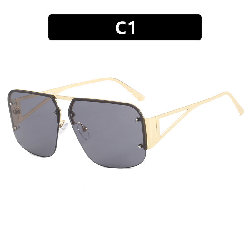 Dame futuristisk solbrille med firkantet ramme og speilende glass Luvikno