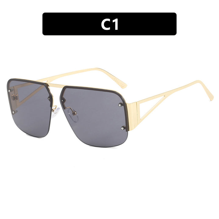 Dame futuristisk solbrille med firkantet ramme og speilende glass Luvikno