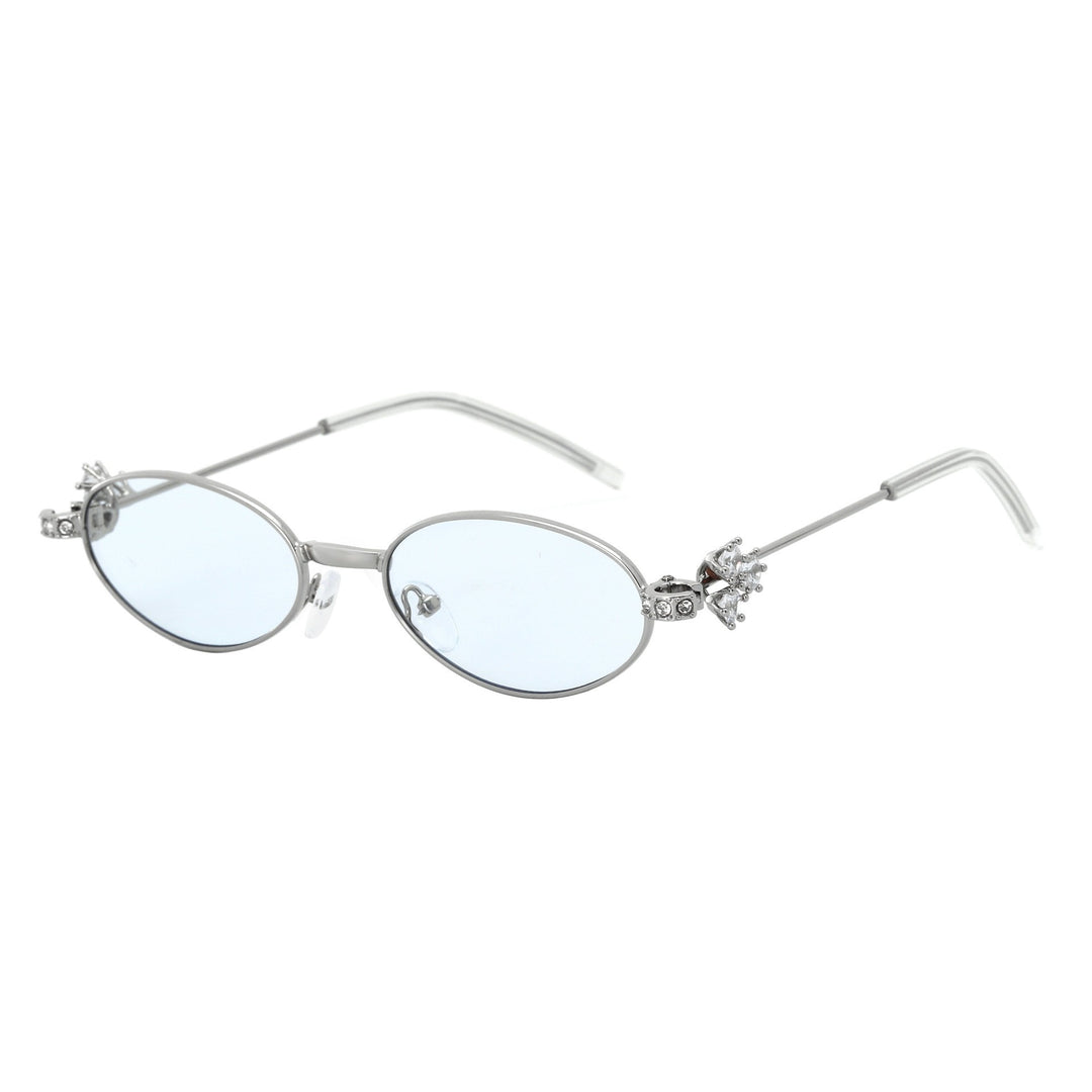 Dame Designer solbrille med elegant, speilvendt ramme og stilige dekorasjoner Luvikno