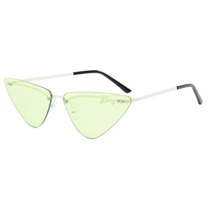 Dame Trendy Cat-Eye Solbriller med feminin ramme Luvikno