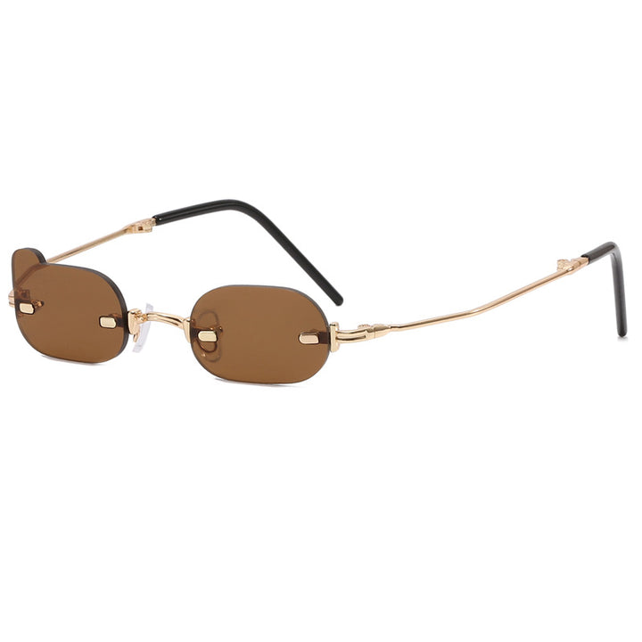 Damer eksklusiv modisk solbrille med glinsende metallramme Luvikno