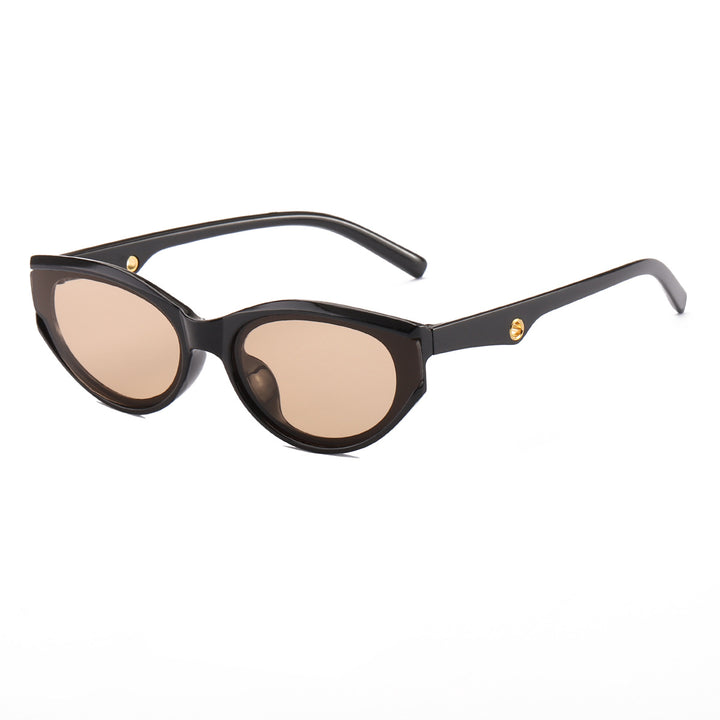 Dame Cat-Eye solbriller med gjennomsiktig, moderne design Luvikno