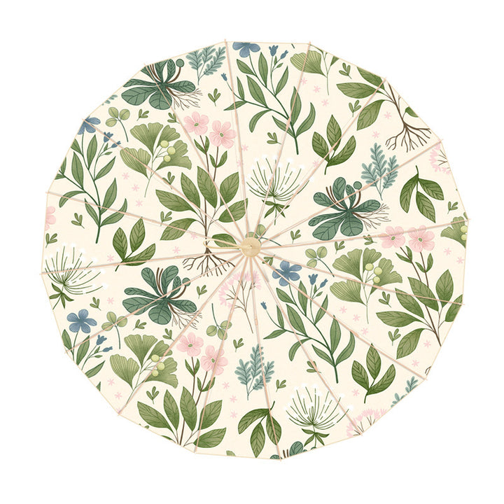 Damer elegant designer regn paraply med floral kut Luvikno