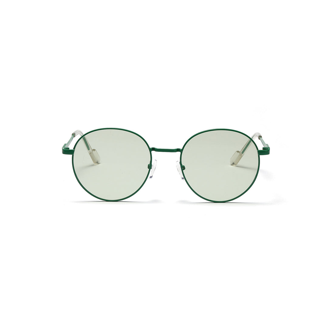 Dame rund solbrille med luksuriøs metallramme og UV-beskyttelse Luvikno