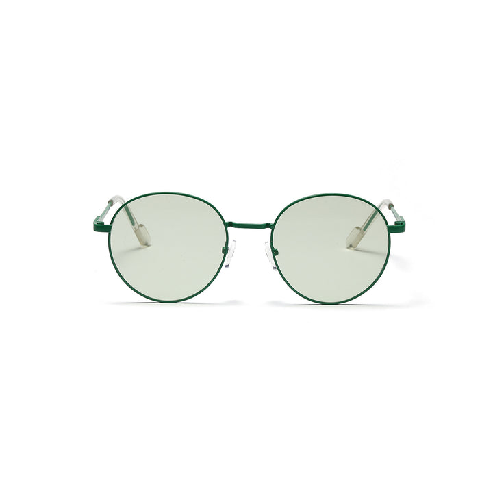 Dame rund solbrille med luksuriøs metallramme og UV-beskyttelse Luvikno