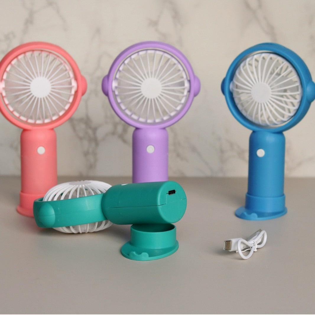 Unisex Bærbar Mini-vifteen med ergonomisk design og dyreører Luvikno