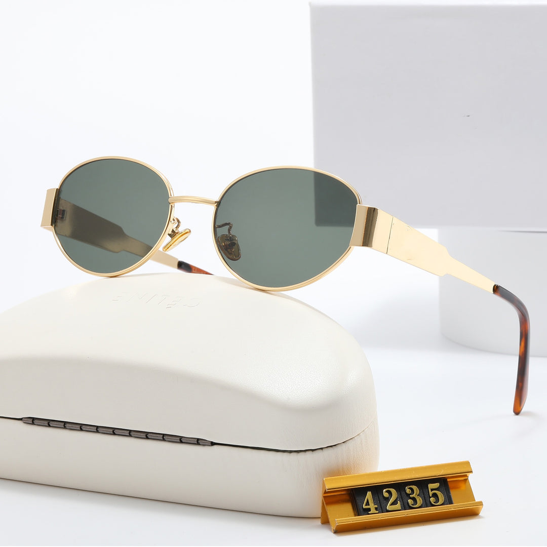 Damer Elegant Designer-solbrille med filigranfra ramme og UV-beskyttelse Luvikno