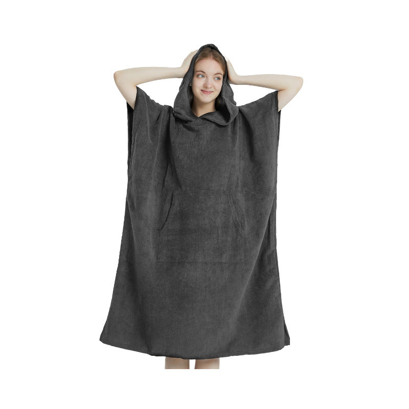 Dame hetteponcho av myk mikrofiberstoff Luvikno
