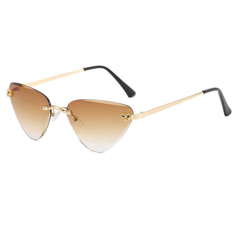 Dame Cat-Eye Solbriller med elegant metallramme Luvikno