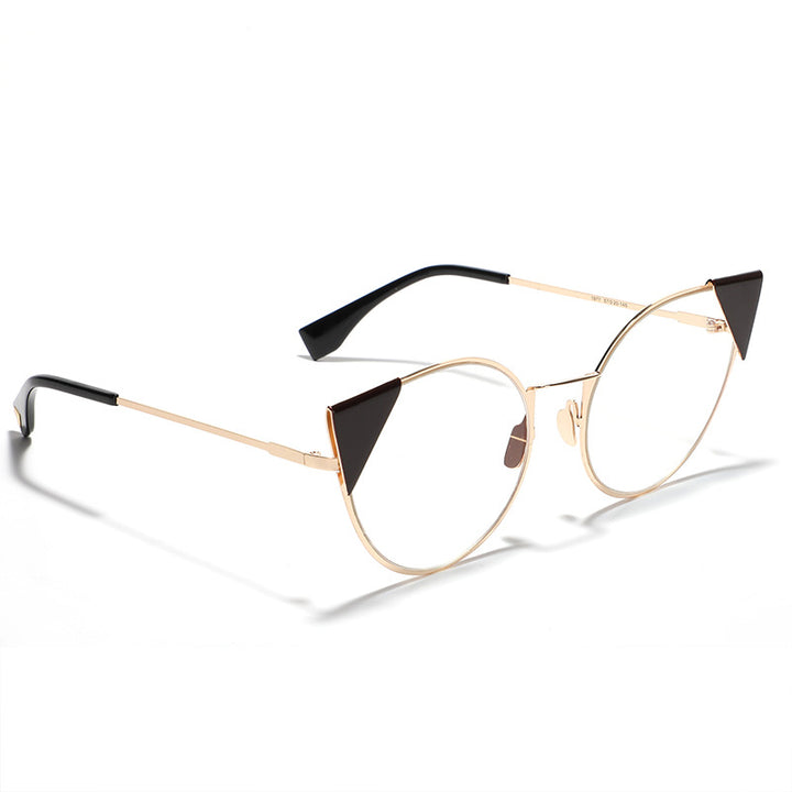 Dame moter Cat-Eye solbriller med stilige aksenter Luvikno