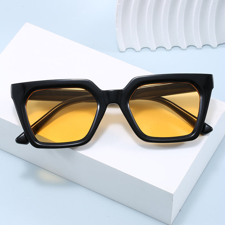 Dame moderne designer-solbrille med transparent ramme Luvikno