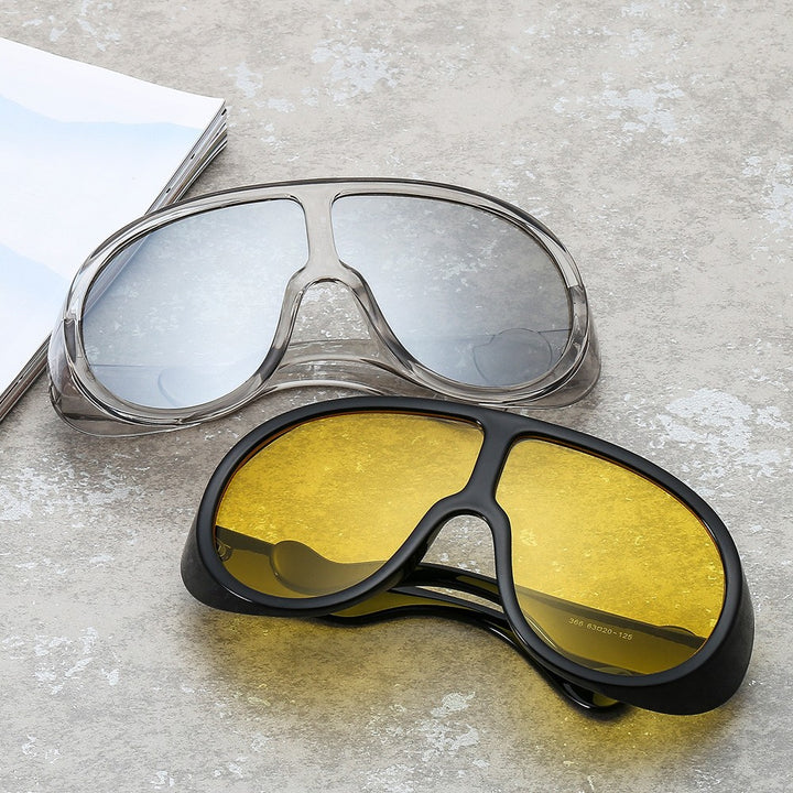 Dame Sporty Oversized Solbriller med innovativt design Luvikno