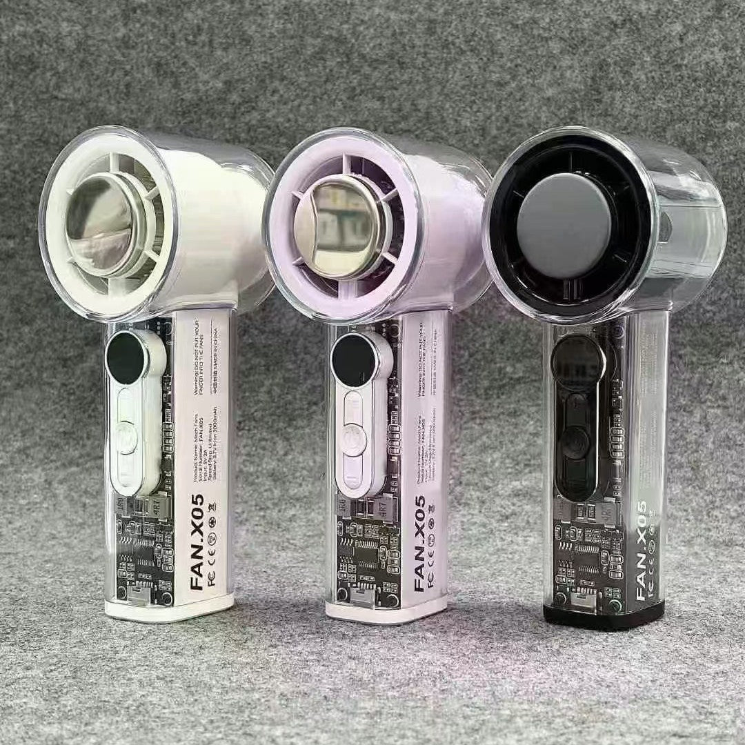 Kjøling transparent håndholdt bladeless høypresterende bærbar USB oppladbar vifte Luvikno