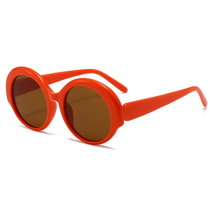 Dame moderne runde designer-solbriller Luvikno