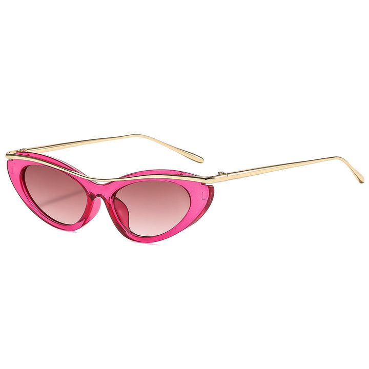 Dame Cat-Eye solbriller med elegant metallramme Luvikno