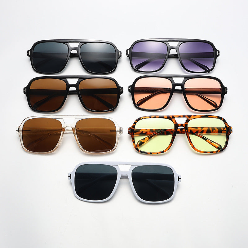 Dame Modischer quadratischer Solbrille med robust ramme Luvikno