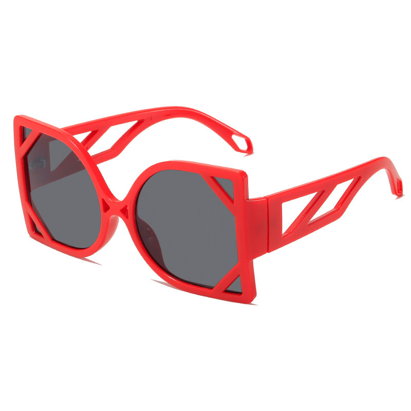 Dame geometrisk solbrille med eksklusiv design og UV-beskyttelse Luvikno