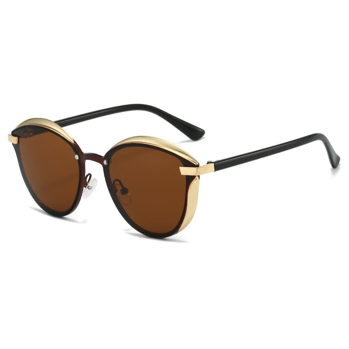 Dame solbrille med luksuriøs metallramme og harmonisk kontur Luvikno