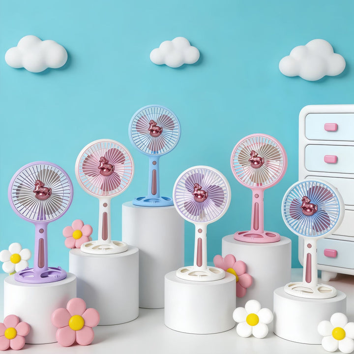 Dame Bærbar Mini-Ventilator med kreativt Dyredesign Luvikno