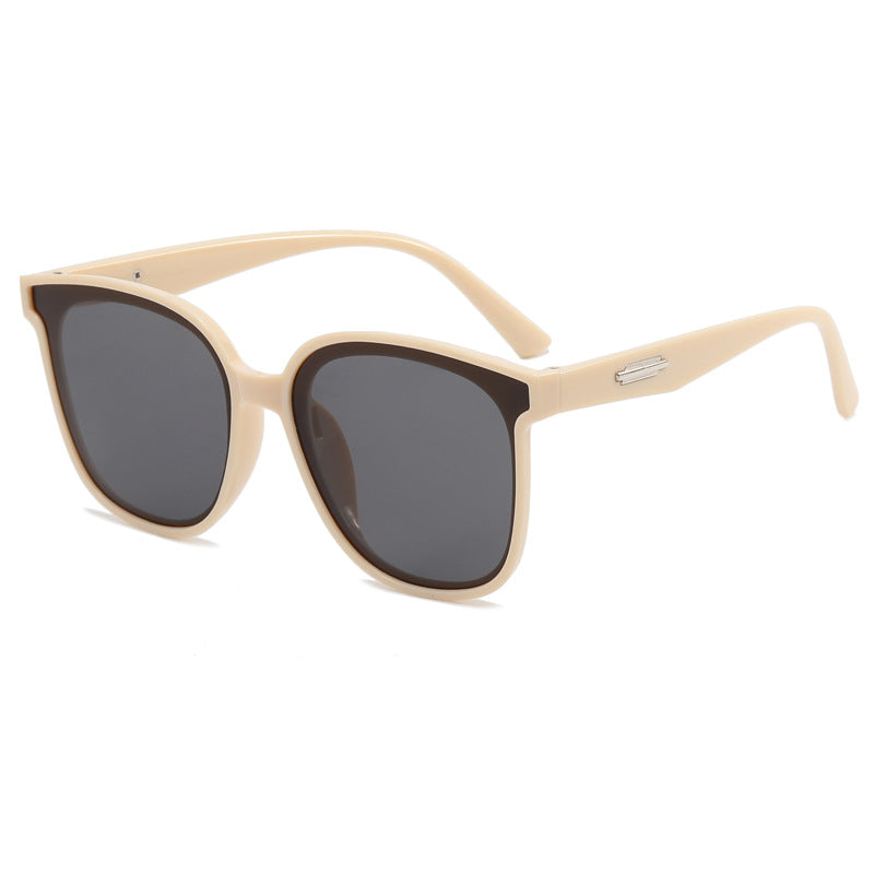 Dame moteriktig oversized solbrille med kombinert ramme Luvikno