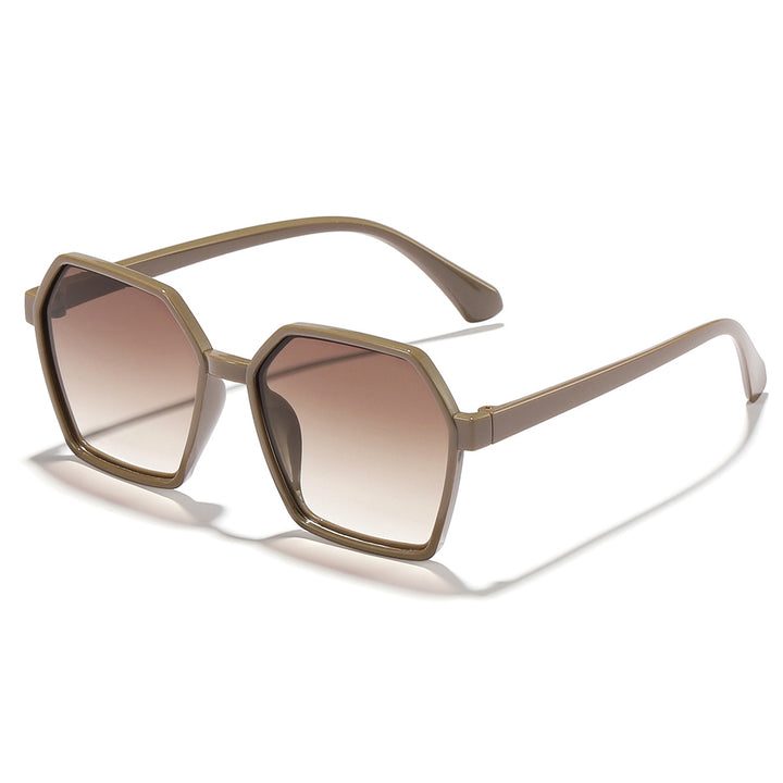 Dame elegant solbrille i moderne hexagon-design Luvikno