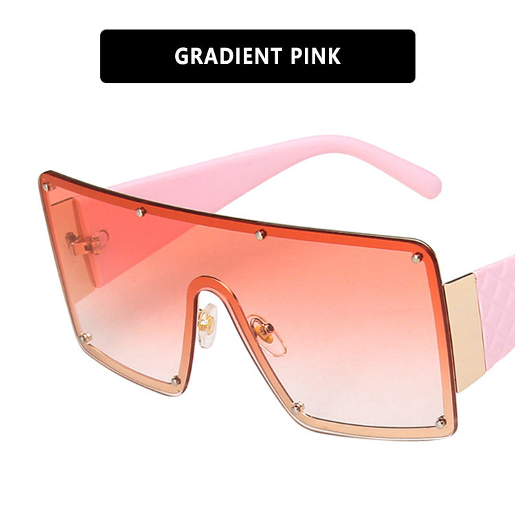 Dame geometrisk oversized solbrille med gradientlinser Luvikno