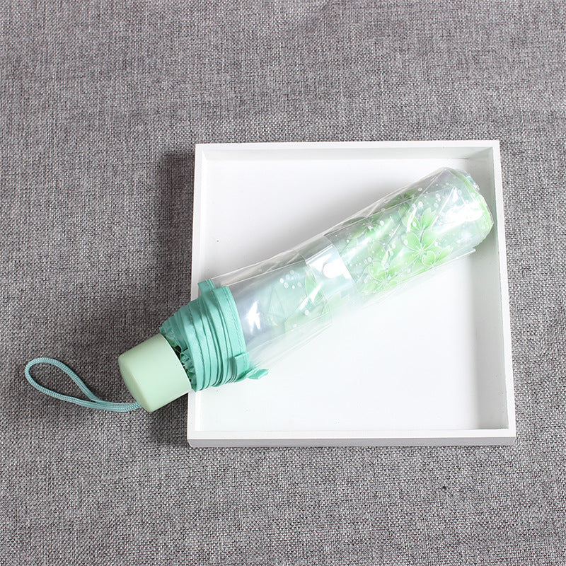 Damer elegant og bærbar paraply med blomsterdesign Luvikno