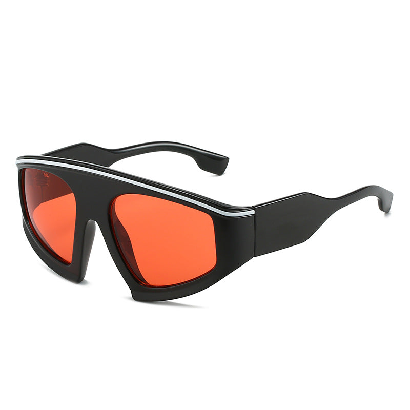 Dame sporty solbriller med stilige rammer og store linser Luvikno