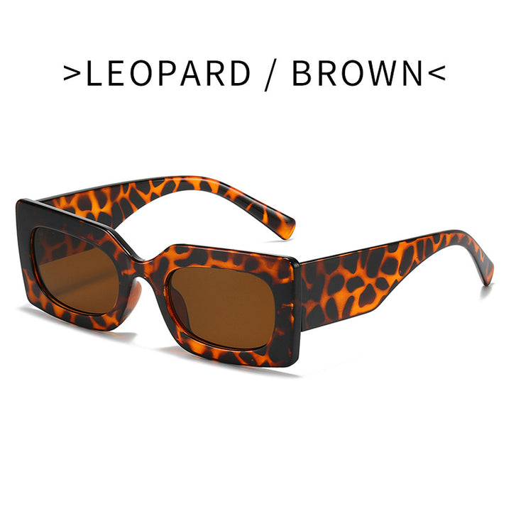 Dame Fashion-solbrille i moderne firkantet design Luvikno