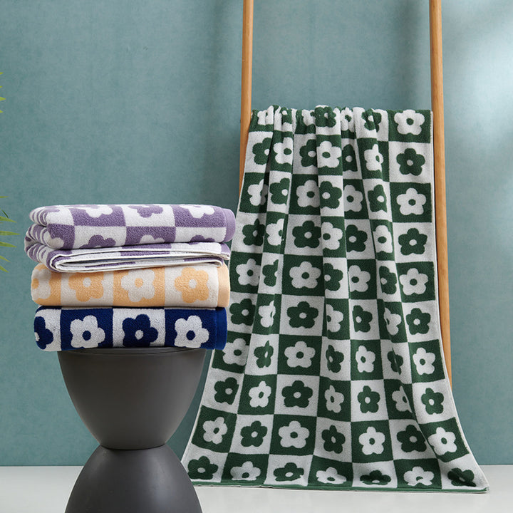 Damer Luksuriøst Frotté-Badehåndkle med Blomsterdesign Luvikno