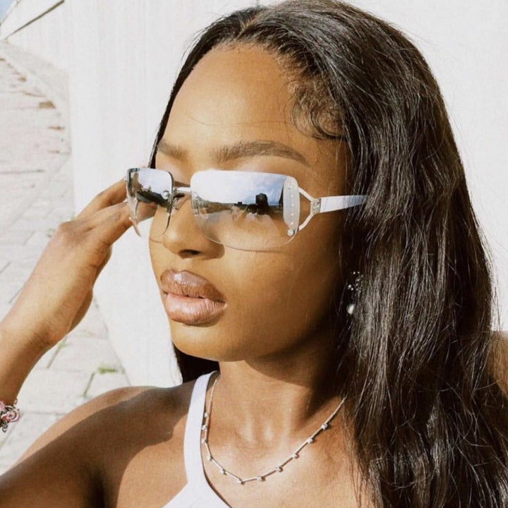 Dame futuristisk, slank Shield-solbrille Luvikno