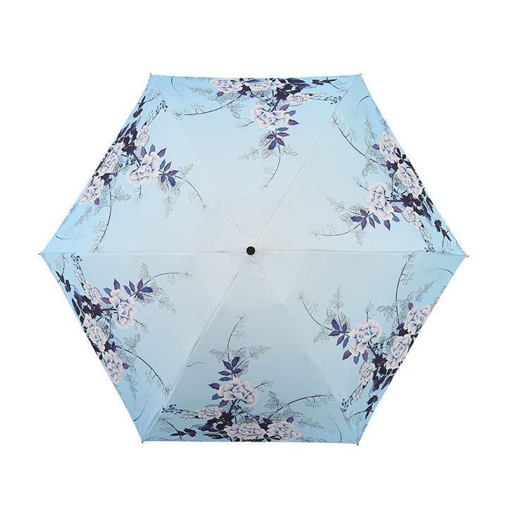 Dames Elegant Paraply med utsøkt blomsterdesign Luvikno