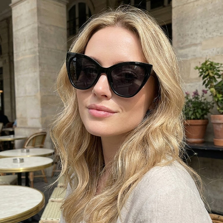 Dame Cat-Eye solbriller med UV-beskyttelse og moderne ramme Luvikno