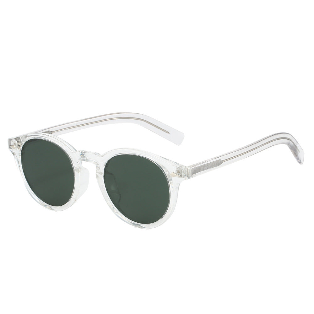 Dame trendy solbriller med transparent ramme og gule glass Luvikno