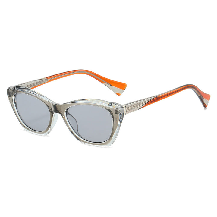 Dame Cat-Eye solbriller med transparente og fargede detaljer Luvikno