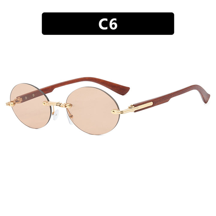 Dame rund solbrille med elegant treinnramme og UV-beskyttelse Luvikno