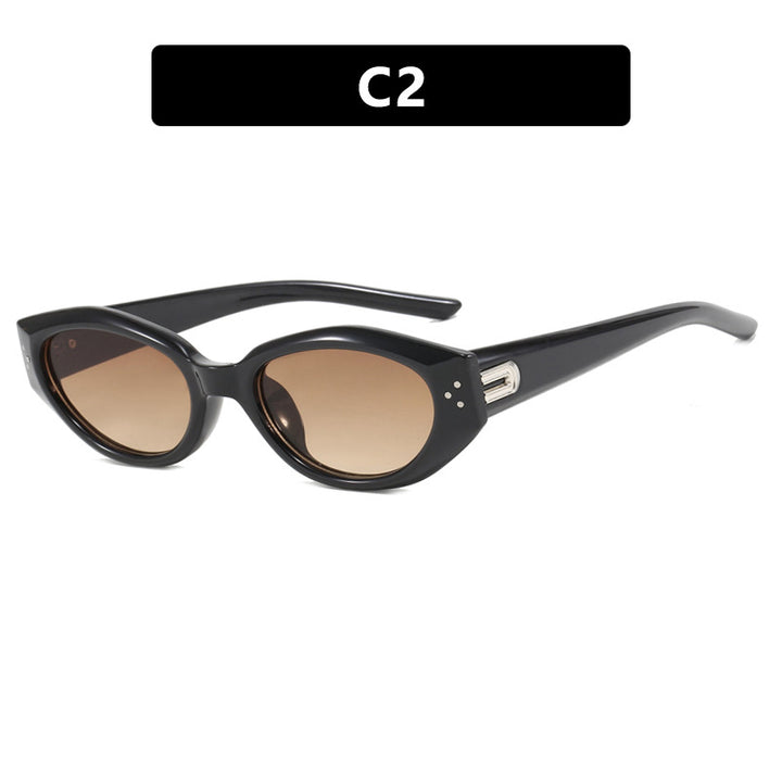 Dame Cat-Eye solbrille med aksentuerte transparente ramme og UV-beskyttelse Luvikno
