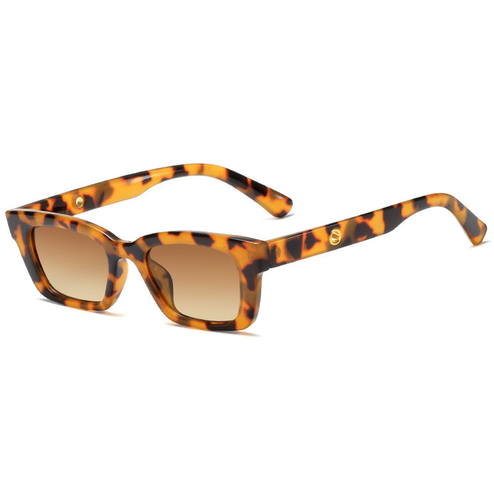 Dame trendy firkantet solbrille i vintage-stil Luvikno
