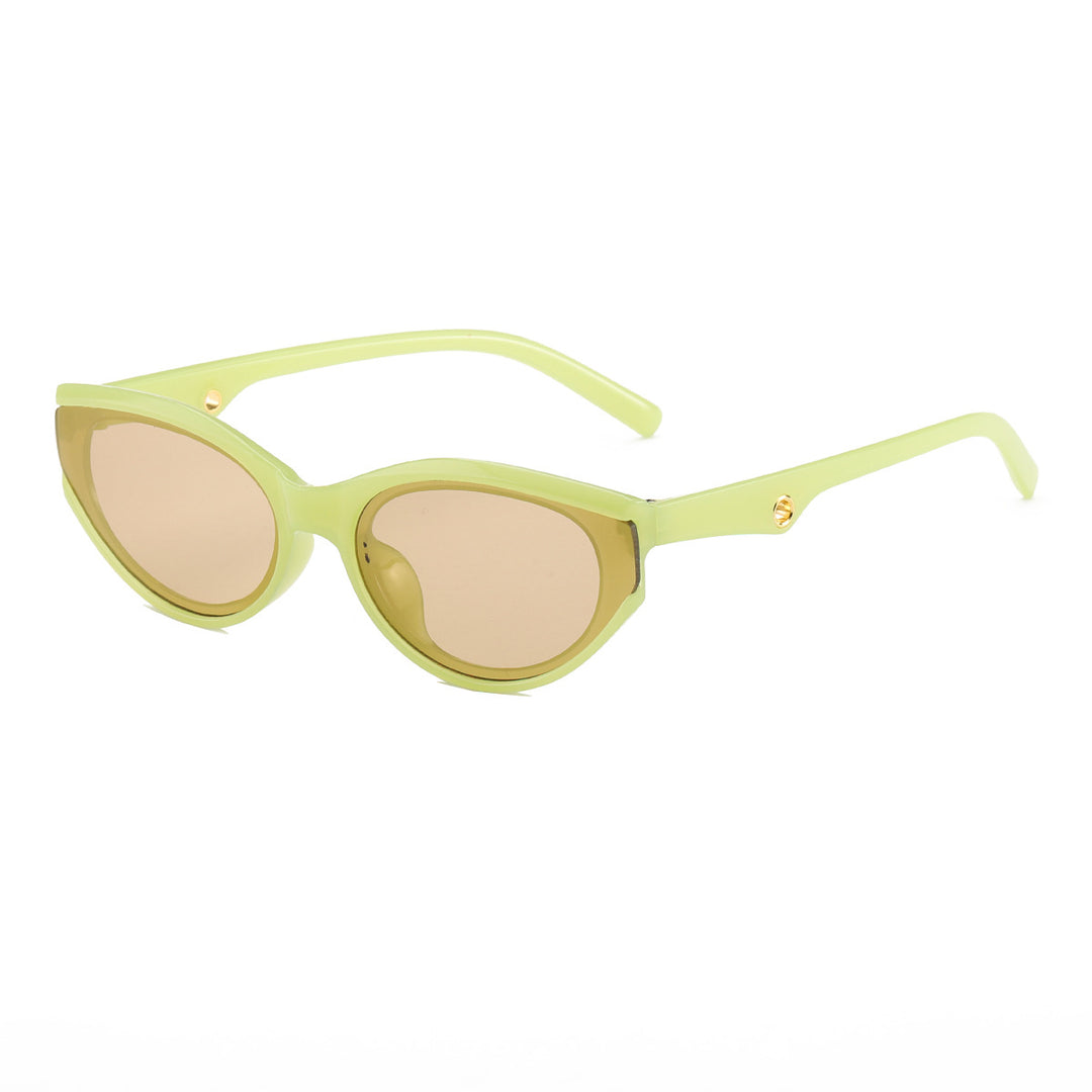 Dame Cat-Eye solbriller med gjennomsiktig, moderne design Luvikno